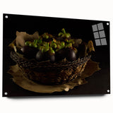 Rustic Mangosteen Basket Art – Vintage Kitchen Still Life Print
