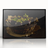Rustic Mangosteen Basket Art – Vintage Kitchen Still Life Print