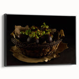 Rustic Mangosteen Basket Art – Vintage Kitchen Still Life Print