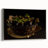 Rustic Mangosteen Basket Art – Vintage Kitchen Still Life Print