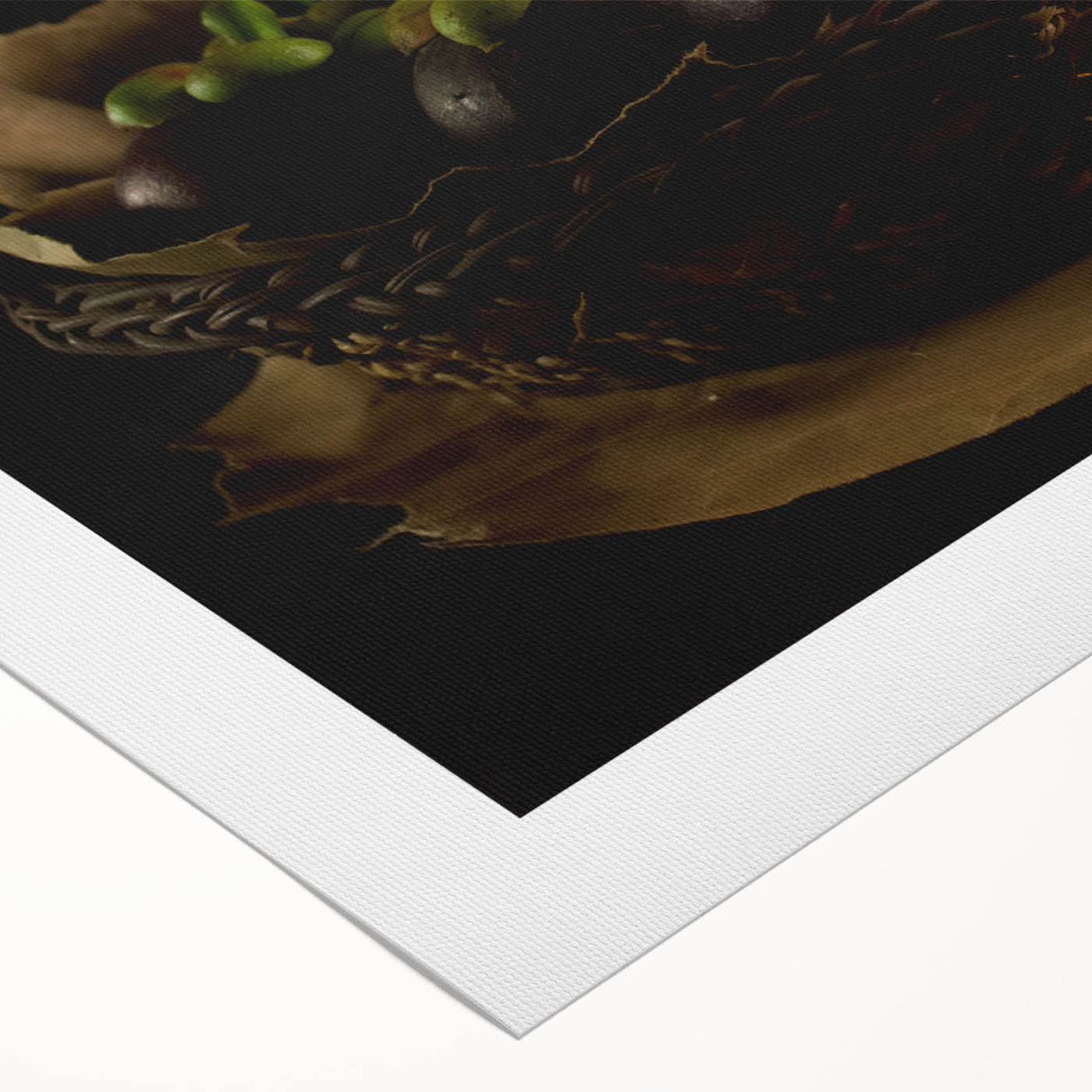 Rustic Mangosteen Basket Art – Vintage Kitchen Still Life Print