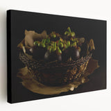 Rustic Mangosteen Basket Art – Vintage Kitchen Still Life Print