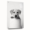 Bathroom Wall Art - Playful Puppy on Toilet Roll Modern Decor