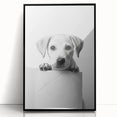 Bathroom Wall Art - Playful Puppy on Toilet Roll Modern Decor
