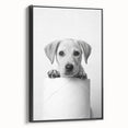 Bathroom Wall Art - Playful Puppy on Toilet Roll Modern Decor