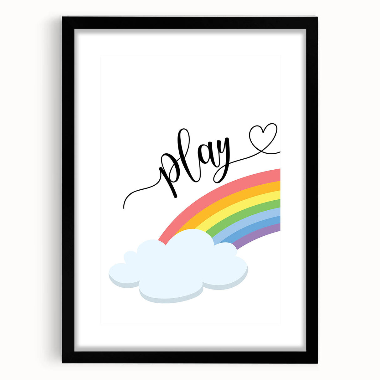 Play Rainbow Wall Art - Kids Inspirational Playroom Decor