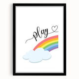 Play Rainbow Wall Art - Kids Inspirational Playroom Decor