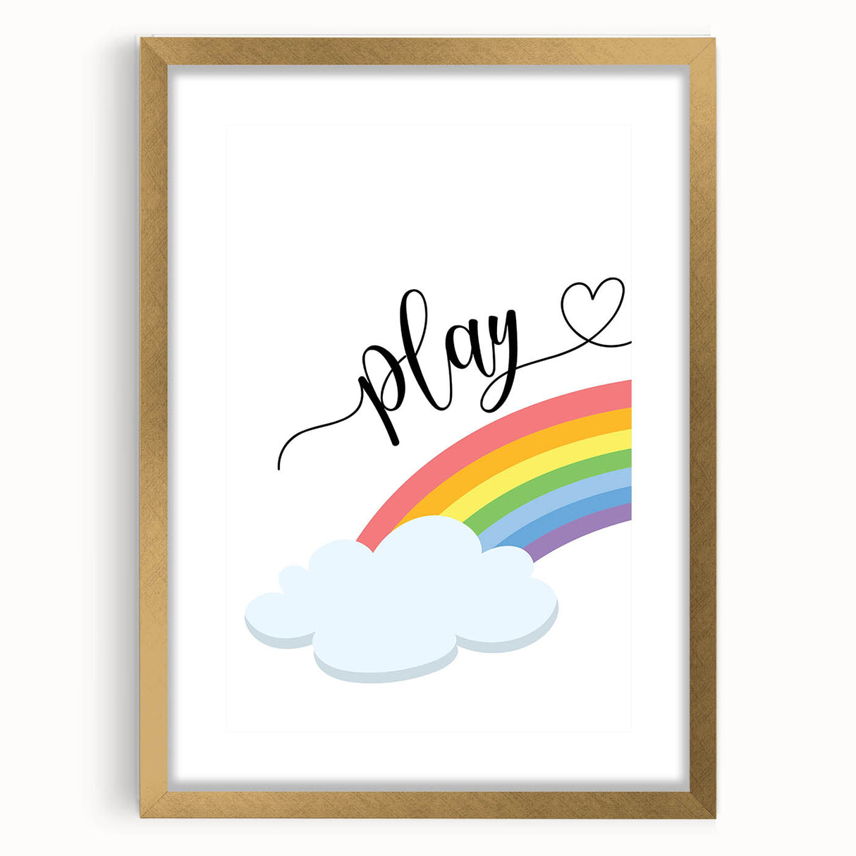 Play Rainbow Wall Art - Kids Inspirational Playroom Decor