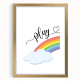 Play Rainbow Wall Art - Kids Inspirational Playroom Decor