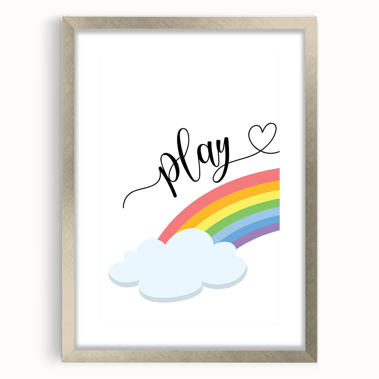 Play Rainbow Wall Art - Kids Inspirational Playroom Decor