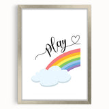 Play Rainbow Wall Art - Kids Inspirational Playroom Decor