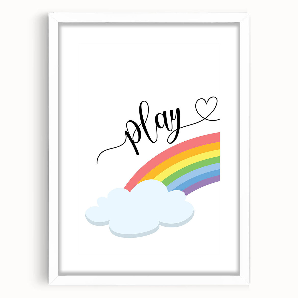 Play Rainbow Wall Art - Kids Inspirational Playroom Decor