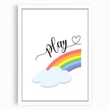 Play Rainbow Wall Art - Kids Inspirational Playroom Decor