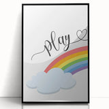 Play Rainbow Wall Art - Kids Inspirational Playroom Decor