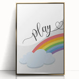 Play Rainbow Wall Art - Kids Inspirational Playroom Decor