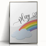 Play Rainbow Wall Art - Kids Inspirational Playroom Decor