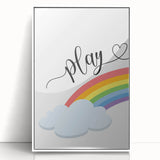 Play Rainbow Wall Art - Kids Inspirational Playroom Decor