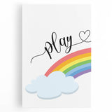 Play Rainbow Wall Art - Kids Inspirational Playroom Decor