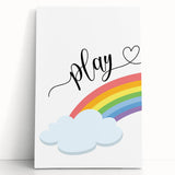 Play Rainbow Wall Art - Kids Inspirational Playroom Decor