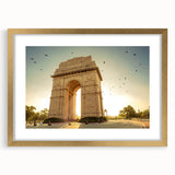 Extra large framed wall art depicting an abstract scene with muted gold and earth tones, textured finish.