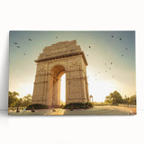 Black and white large art print of an Indian scenery on stretched canvas, ideal for kitchen wall art or bedroom ambiance.