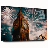 Large abstract wall art of London scenery in muted gray tones on acrylic glass, ideal for bedroom or dining room decor.