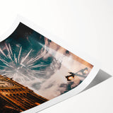 Extra large wall art depicting line art flowers in black and white, ideal for large living room ambiance.