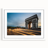 Textured art print of an abstract Paris skyline in muted gray tones on a framed white mat, ideal for bedroom art.