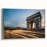 Framed canvas landscape art painting of Paris with colorful and black vintage poster art style, ideal for living room decor.