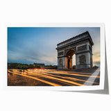 Extra large rolled print of a Parisian scene with vivid floral elements in muted colors, ideal for dining room wall art.