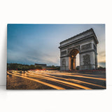 Black and white stretched canvas of Paris scenery, ideal for kitchen wall art.