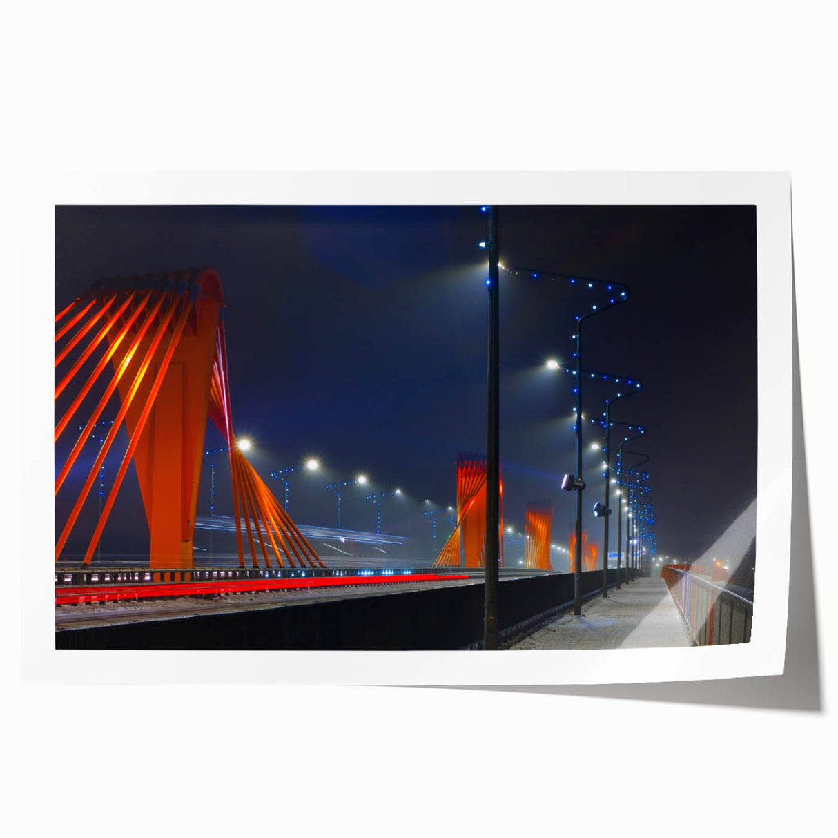 Extra large rolled print of European scenery with vibrant floral elements, ideal for art wall dining room.