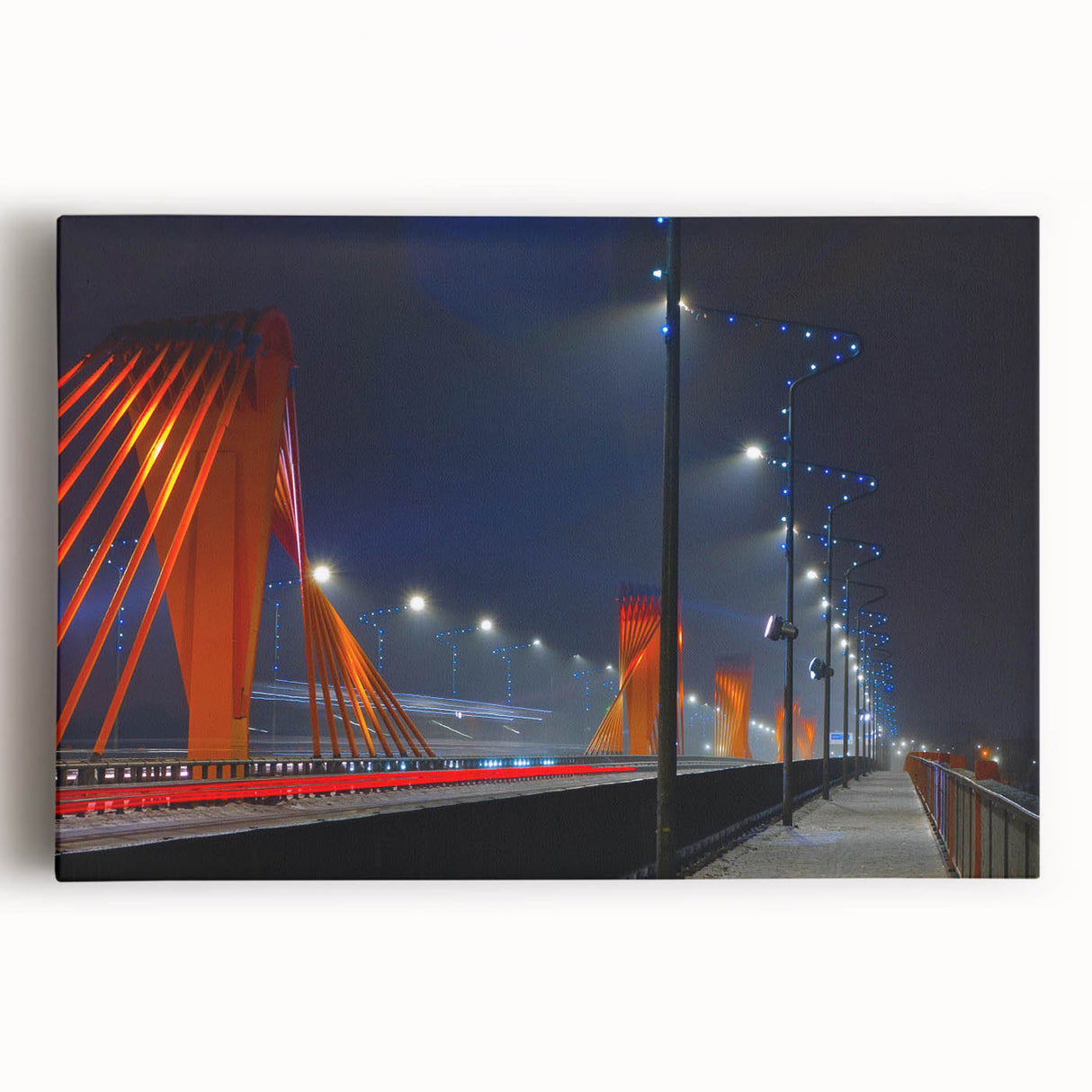Black and white photograph of a European cityscape on stretched canvas, ideal for kitchen wall art.