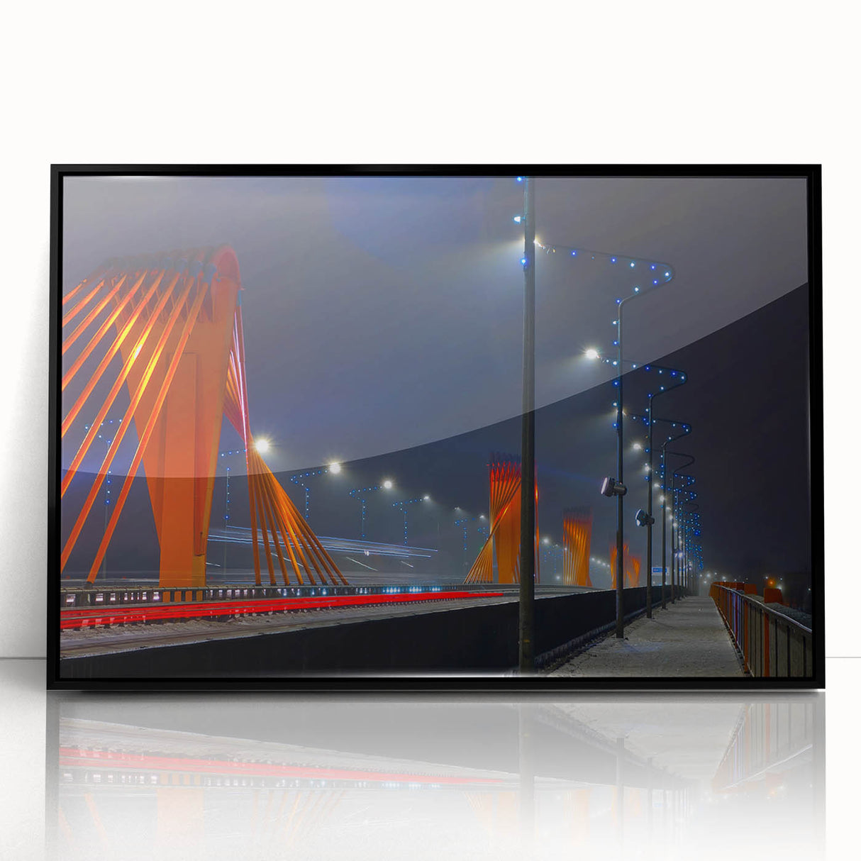 Large abstract wall art featuring a mid-century modernist style scene of Europe.