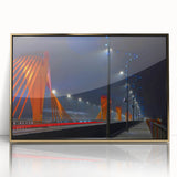 Mid-century modernist art of a European scenery in Latvia, depicted in muted earth tones on a framed acrylic print.