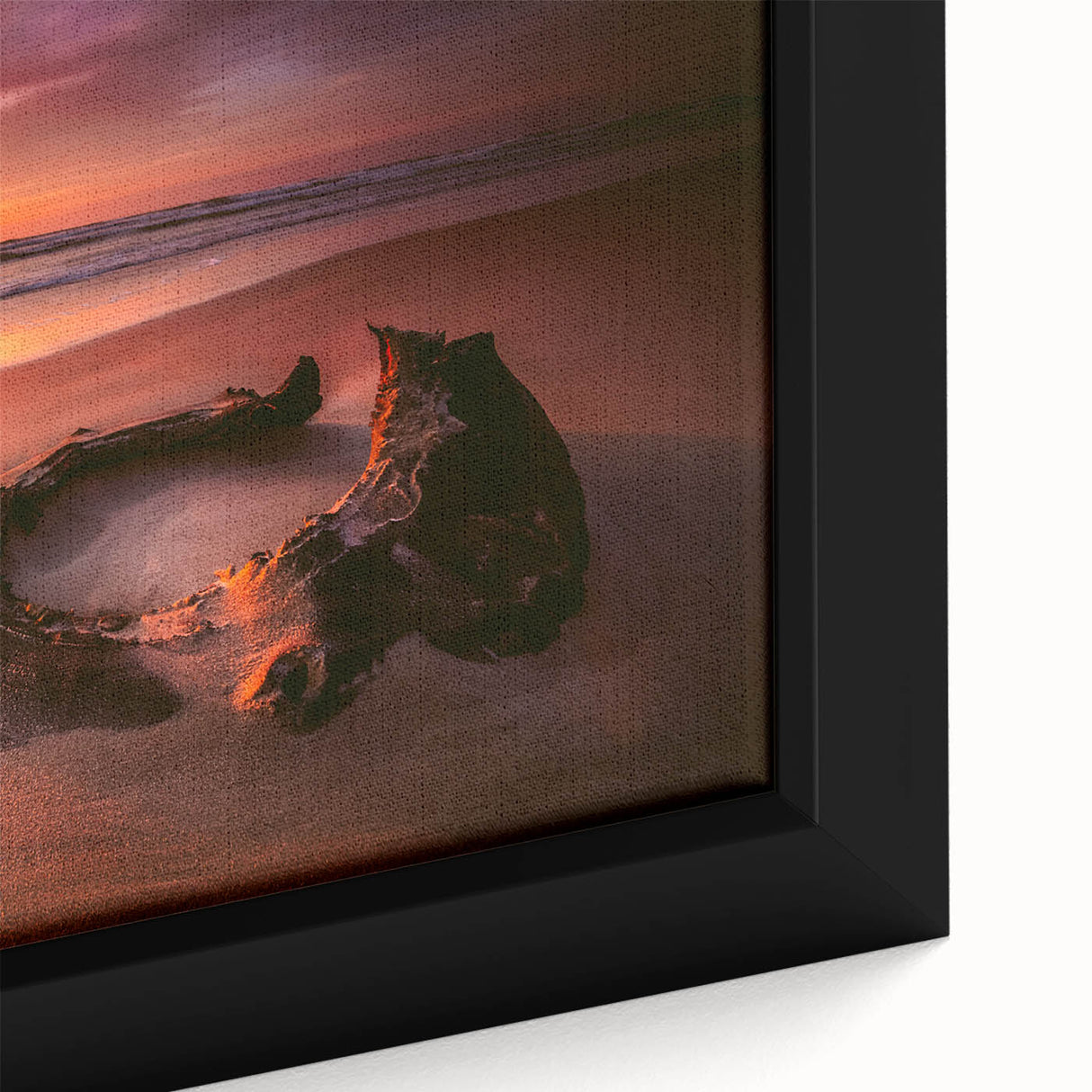 Extra large framed canvas of a textured, colorful European scenery in black, ideal for living room decor.