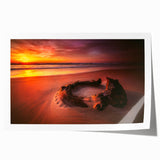 Extra large rolled print of a Lithuanian landscape with vibrant floral details, ideal for dining room decor.