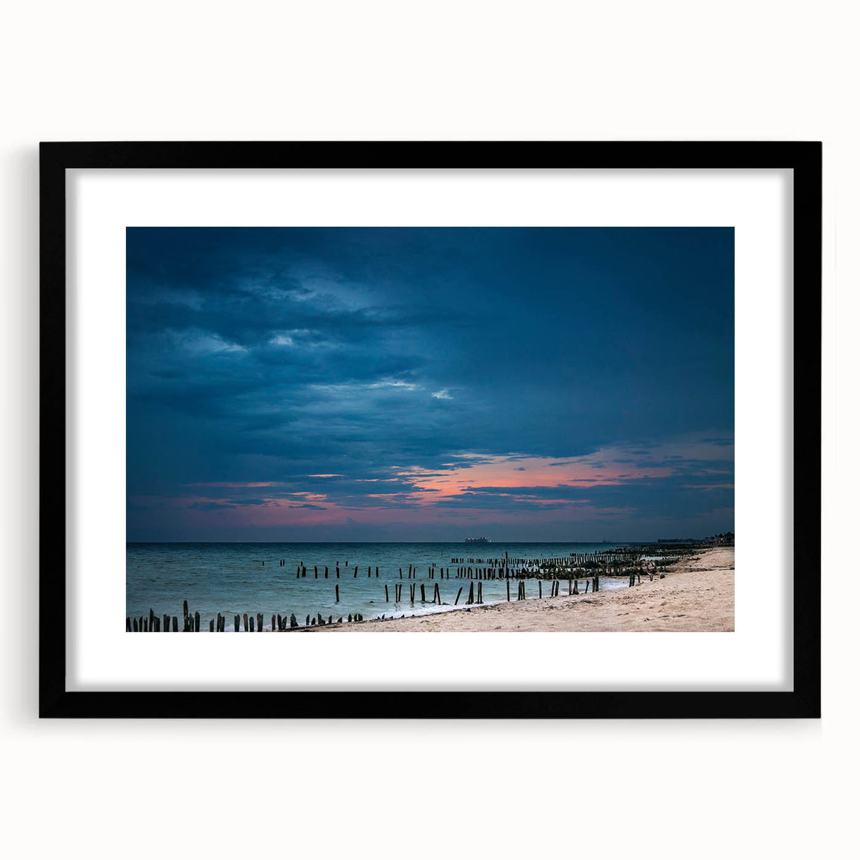 Abstract art print depicting Yucatan scenery in vibrant, colorful hues on a large textured canvas.