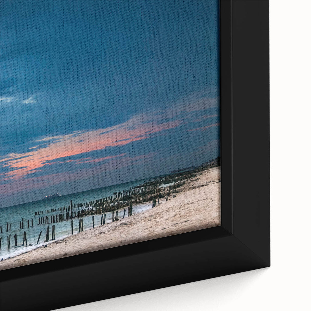 Extra large framed canvas featuring a textured depiction of Yucatán scenery in vibrant colors, ideal for living room decor.