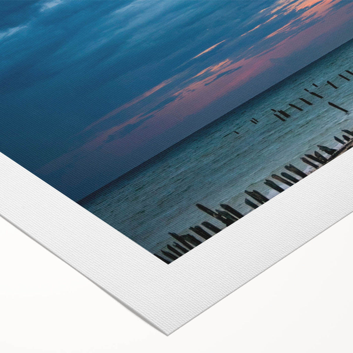 Art deco poster of Yucatán scenery on rolled canvas, featuring vibrant green and blue tones, ideal for dining room wall art.