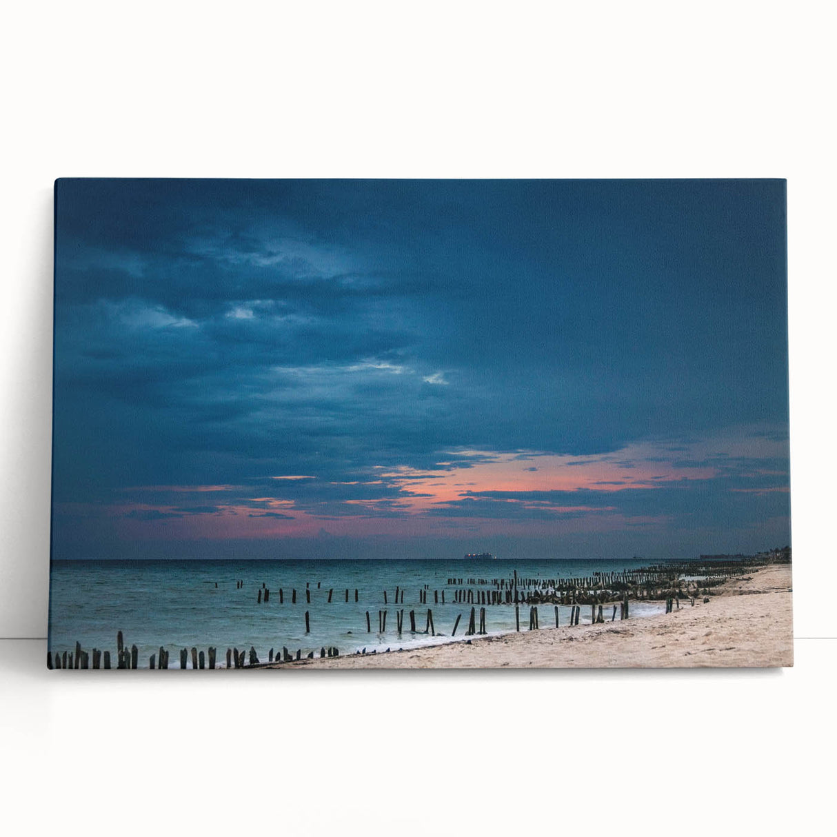 Black and white photo of Yucatan scenery on a large stretched canvas, ideal for kitchen wall art.