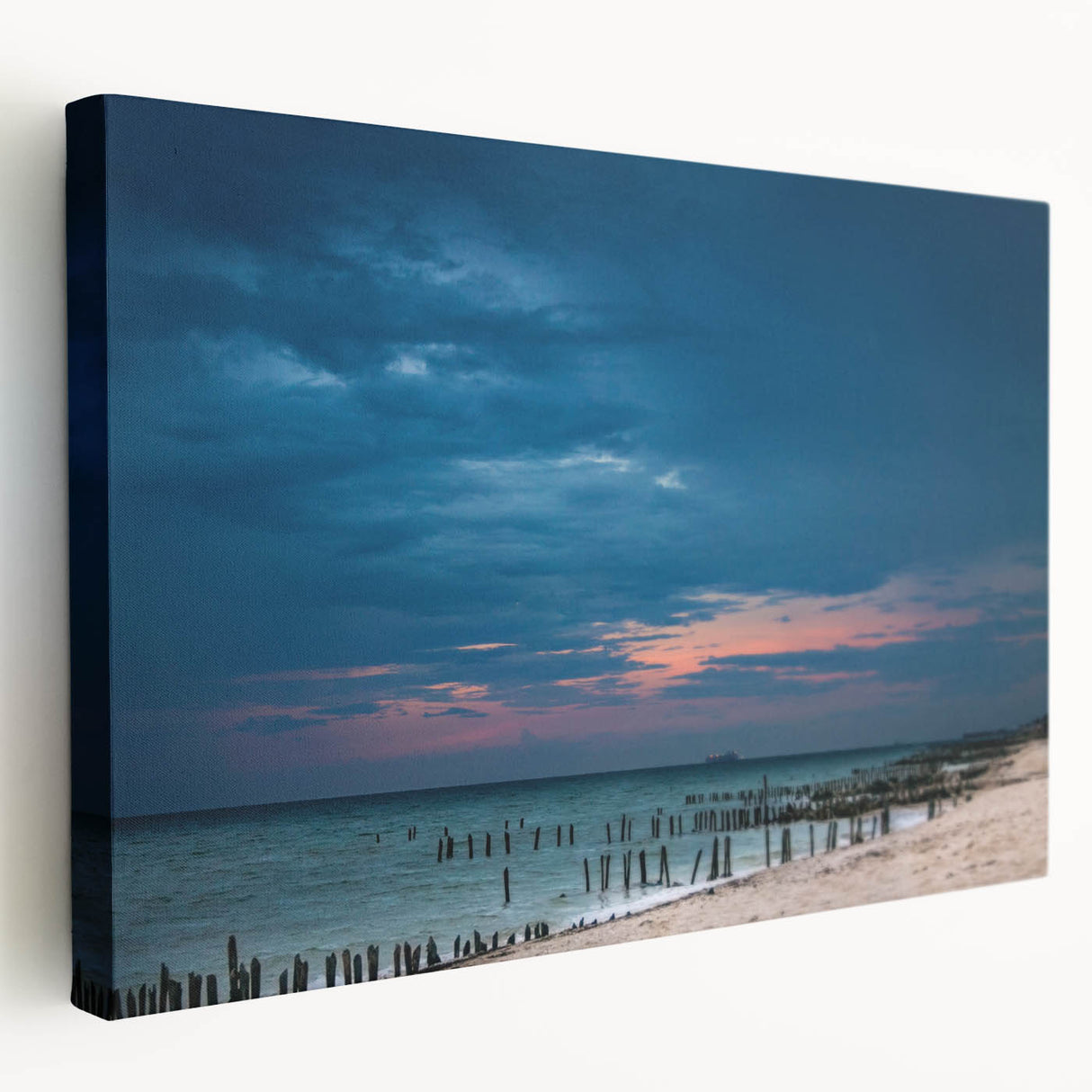 Large canvas print of Yucatan, Mexico scenery with vibrant green and blue tones, ideal for kitchen wall art.