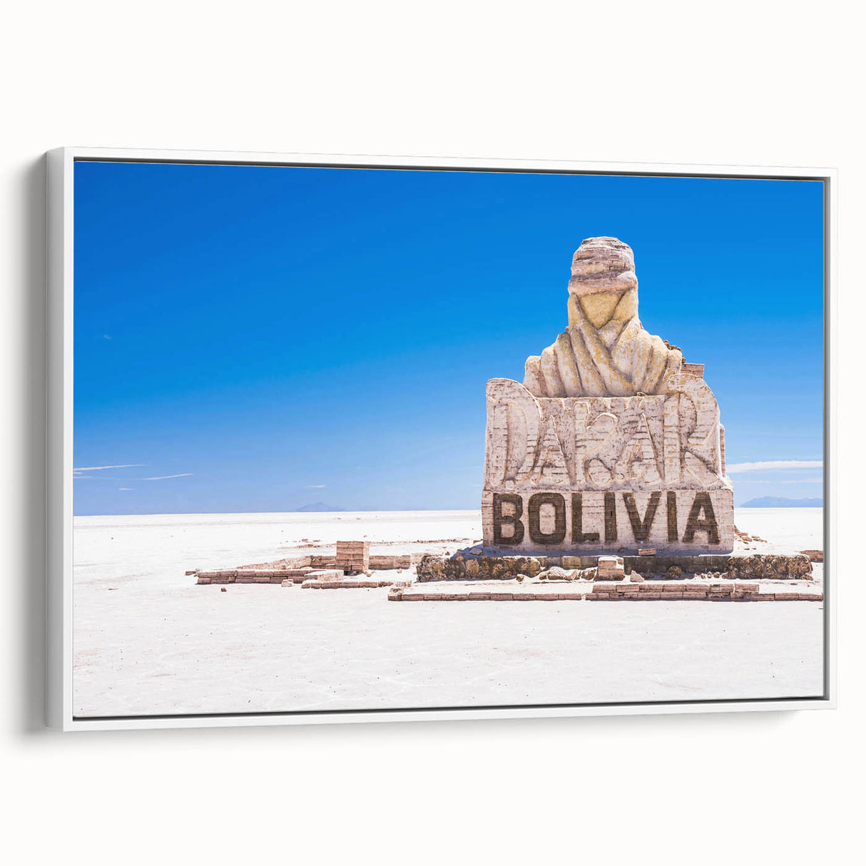 Vintage poster art of a scenic Bolivian landscape on framed canvas, featuring vibrant colors.