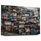 Acrylic print of a large abstract depiction of a Brazilian landscape in earthy and green tones.