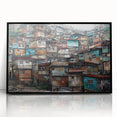 Large abstract wall art depicting a stylized Brazilian landscape in muted earth tones on a framed acrylic.