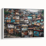 Vintage poster art featuring a colorful Brazilian landscape on extra large framed canvas, ideal for living room decor.