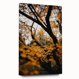 Large abstract wall art on acrylic, featuring swirling orange and red tones, suitable as bedroom or dining room art.