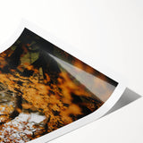 Extra large wall art featuring line art flowers in muted autumn colors on rolled canvas.