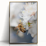 Spring-themed large art print on acrylic, framed in gold, with mid-century modernist style, ideal for nursery wall decor.