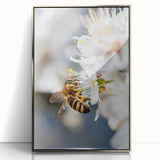 Mid-century modernist art depicting spring season in pastel shades, acrylic print in silver frame.